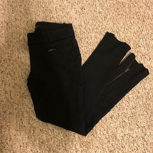 Black pants with zipper detail